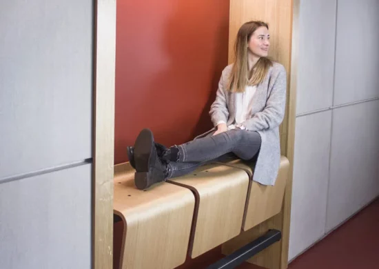 Flexible bench at Copenhagen Business School - Lolle & Nielsen Inventions